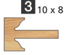 Image de TÊTES CONTRE PROFIL MULTI-TENONS À PLAQUETTE WS MT020735 Talon 10 x 8 Dessus