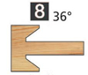 Image de TÊTES CONTRE PROFIL MULTI-TENONS À PLAQUETTE WS MT020830 Chanfrein 36° 10 x 7 Dessous